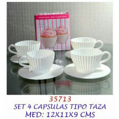 SET 4 MOLDE SILICONA TAZA CUP CAKE/72